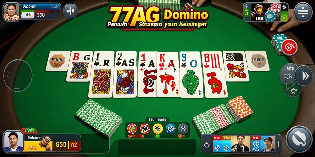 Gameplay menarik dan kompetitif dalam permainan Domino 77AG.