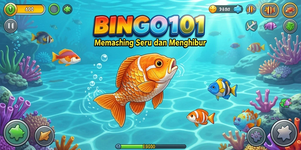 Tampilan gameplay BINGO101 yang memikat saat memancing ikan.