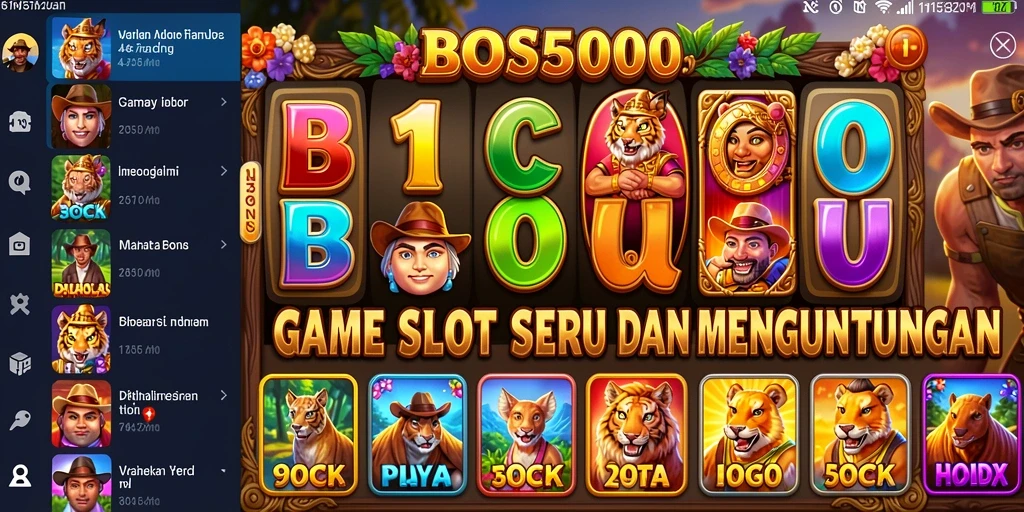 Tampilan gameplay seru dari BOS5000 dengan berbagai mesin slot.