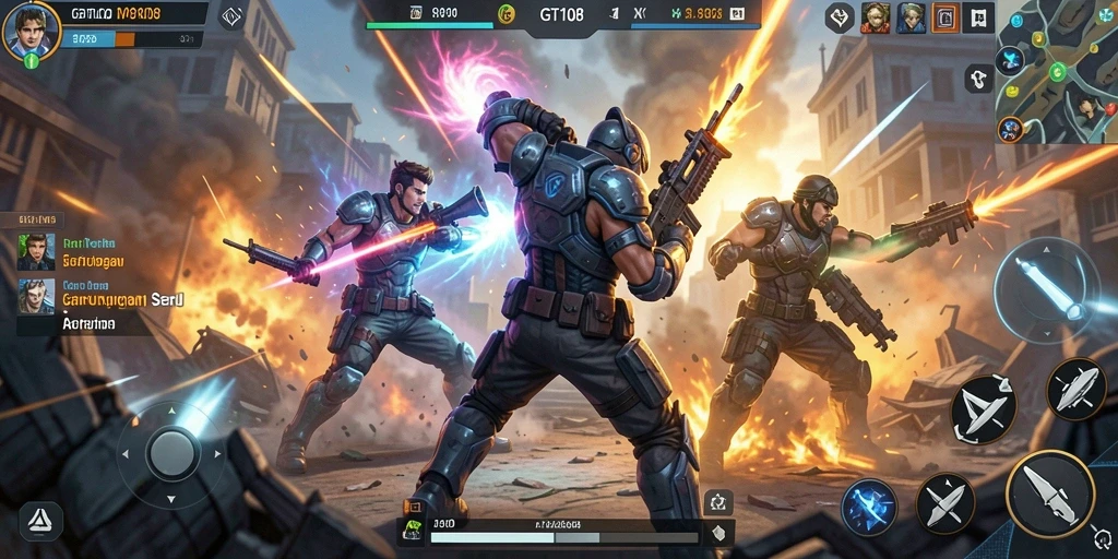 Tangkapan layar gameplay GT108 yang menampilkan aksi seru dan grafis memukau.