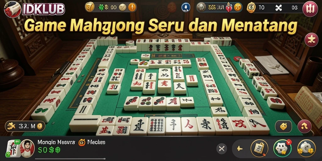 Screenshot gameplay IDKLUB menampilkan serunya permainan Mahjong.