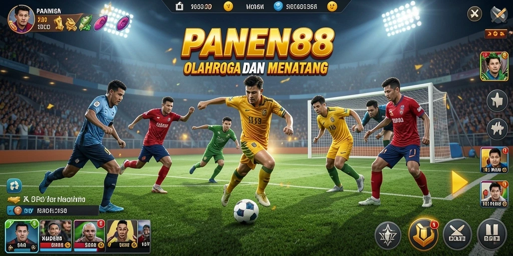 Screenshot utama PANEN88 menampilkan gameplay olahraga yang dinamis dan seru.
