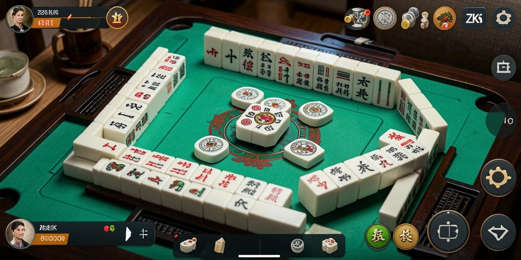 Tangkapan layar ZK6 dengan tampilan gameplay Mahjong yang menarik.