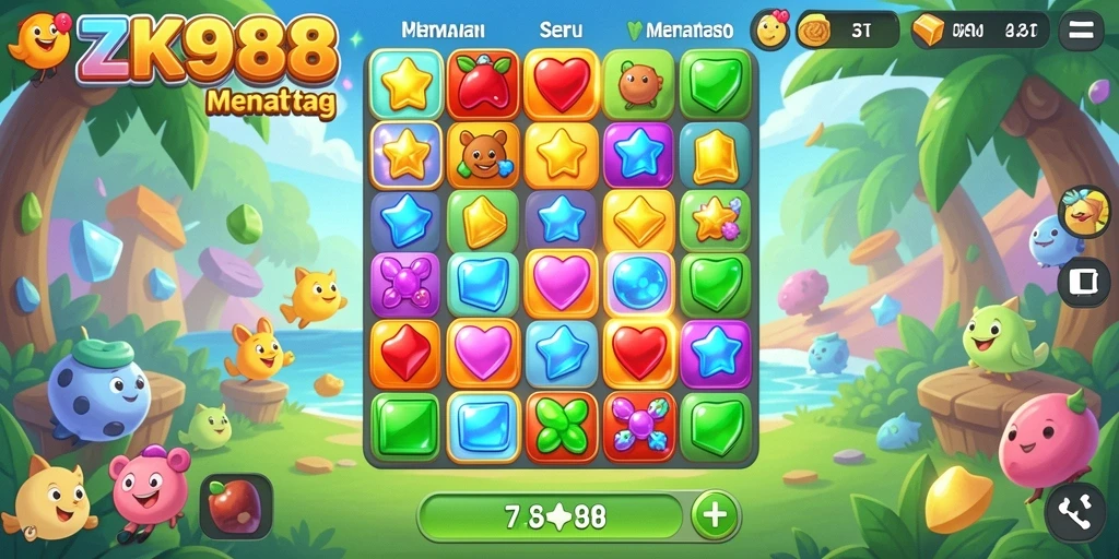 Tampilan gameplay ZK988 yang seru dalam permainan Match-3.